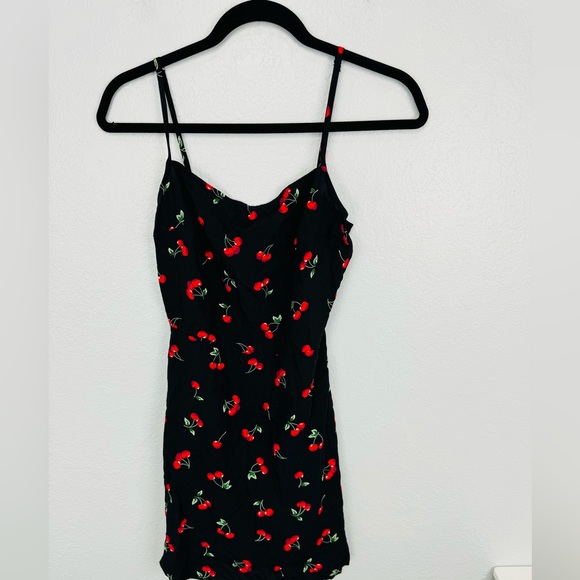 Black Cherry Fruit Print Cami Mini Dress - Picture 3 of 9